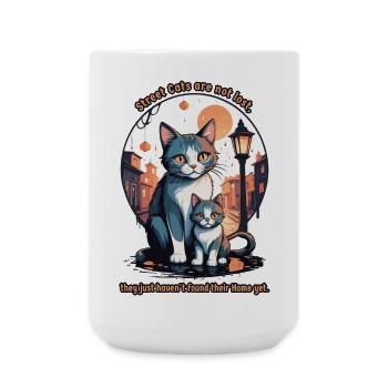 Cute Street Cats - Large Mug 440 ml - white - Front