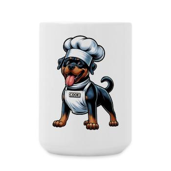 Rottweiler Hunde Koch Design - Große Tasse 440 ml - Weiß - Vorne