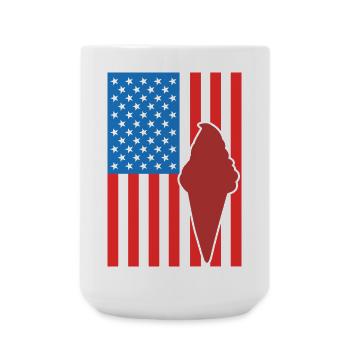 Crème glacée Drapeau des États-Unis - Grande tasse 440 ml - blanc - Devant