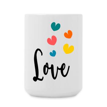 HEART. COUPLE. JUST MARRIED. Bachelorette party. VALENTINE'S DAY. - Large Mug 440 ml - white - Front