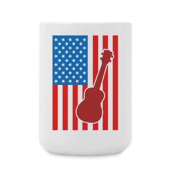 Ukulele USA Flag - Large Mug 440 ml - white - Front
