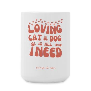 Un chat et un chien aimants, c’est tout ce dont j’ai besoin - Grande tasse 440 ml - blanc - Devant