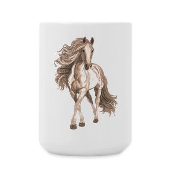 Horse motif - Large Mug 440 ml - white - Front