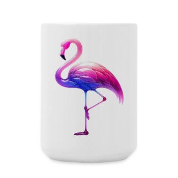 Rosa Flamingo - Große Tasse 440 ml - Weiß - Vorne