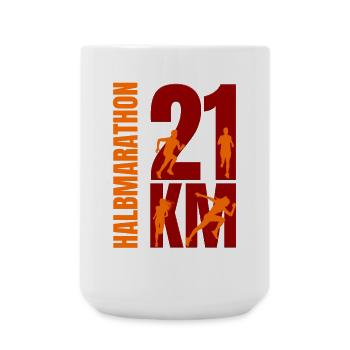21 KM - Halbmarathon - Große Tasse 440 ml - Weiß - Vorne