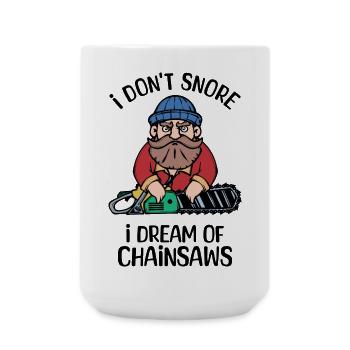 Scie à bois tronçonneuse bûcheron Woodland - Grande tasse 440 ml - blanc - Devant