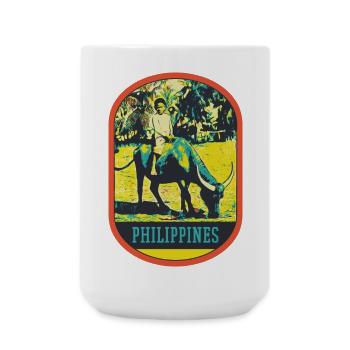 Child and Buffalo from the Rice Fields in the Philippines - Large Mug 440 ml - white - Front