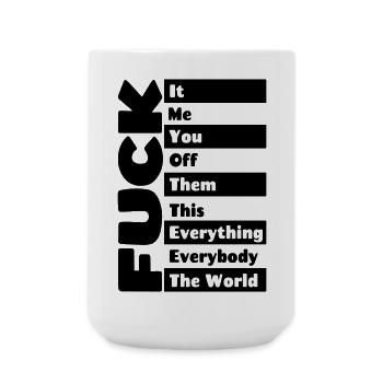 F**k everything # - Large Mug 440 ml - white - Front