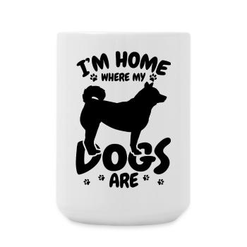 Je suis à la maison, là où sont mes chiens - Grande tasse 440 ml - blanc - Devant