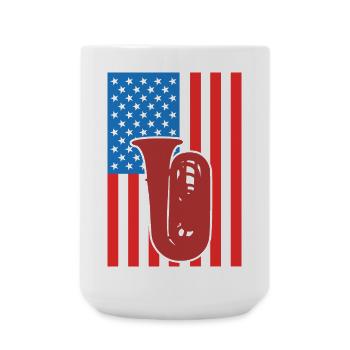 Tuba USA Flag - Large Mug 440 ml - white - Front