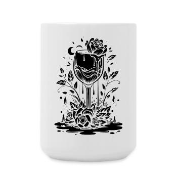 Vibrant Jungle Leaf Pattern T-Shirt - Large Mug 440 ml - white - Front