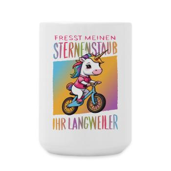 Cute unicorn on bicycle - Large Mug 440 ml - white - Front