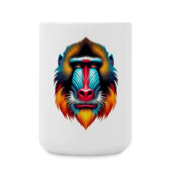 Mandrill-Affe - Große Tasse 440 ml - Weiß - Vorne