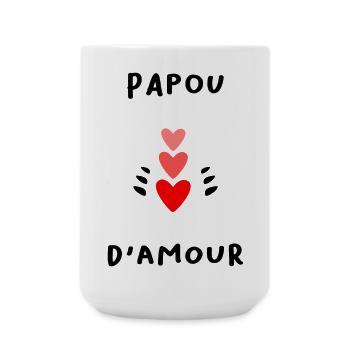PAPUA. PAPA. VATERTAG. FROHER VATERTAG - Große Tasse 440 ml - Weiß - Vorne