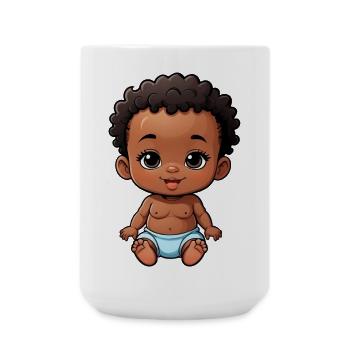Cute & Happy Cartoon Baby - Large Mug 440 ml - white - Front