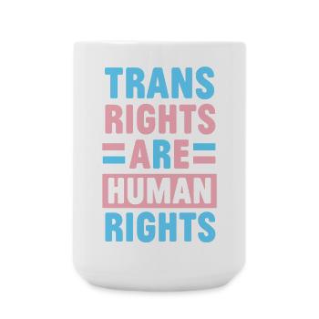 LGBTQ Pride Month - Trans Rights Are Human Rights - Large Mug 440 ml - white - Front
