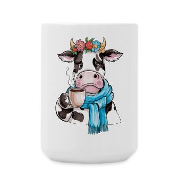 Vache café - Grande tasse 440 ml - blanc - Devant