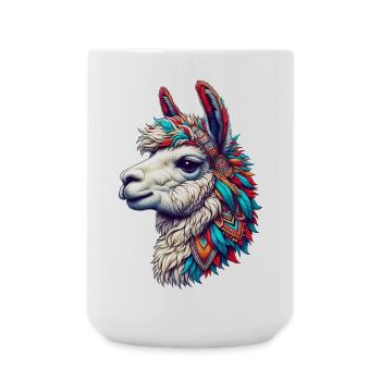 Alpaka - Große Tasse 440 ml - Weiß - Vorne