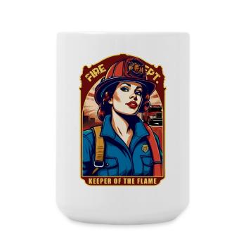 Feuerwehrfrau - Große Tasse 440 ml - Weiß - Vorne