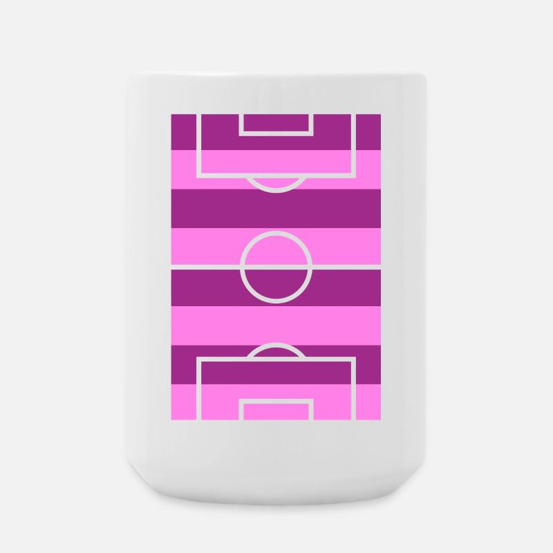 Soccer field pink - Large Mug 440 ml - white
