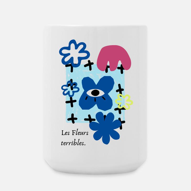 Les Fleurs terribles | maximalistischer Retro-Blumenspaß - Große Tasse 440 ml - Weiß