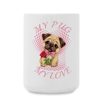 Pug Dog - Large Mug 440 ml - white - Front