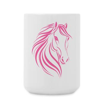 Delicate Horse Drawing - Large Mug 440 ml - white - Front