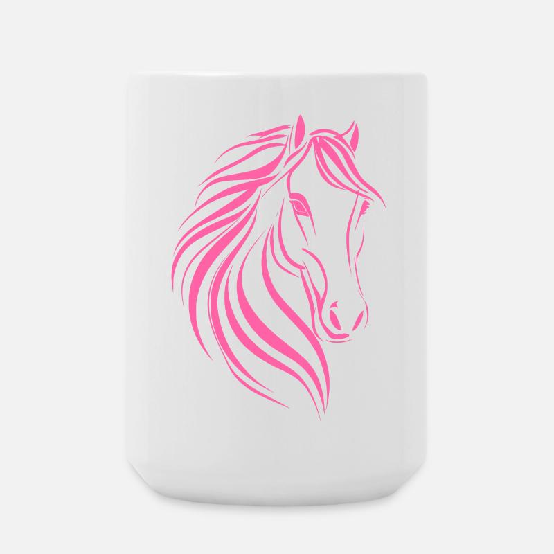 Dessin délicat de cheval - Grande tasse 440 ml - blanc