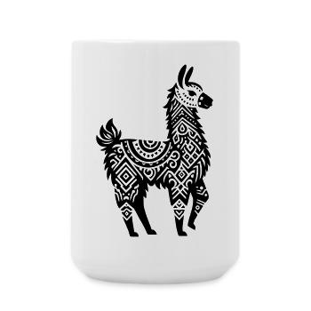Lama tribal - Grande tasse 440 ml - blanc - Devant