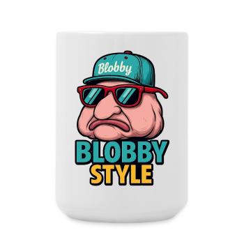 Blobby Style Cartoon Tee - Große Tasse 440 ml - Weiß - Vorne