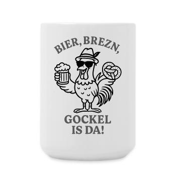 Rooster’s Here! - Funny Party in October Design - Large Mug 440 ml - white - Front