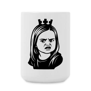 Skeptical meme girl with crown - Large Mug 440 ml - white - Front