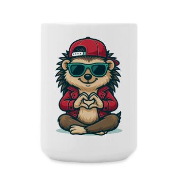 Hedgehog Heart Beat - Große Tasse 440 ml - Weiß - Vorne