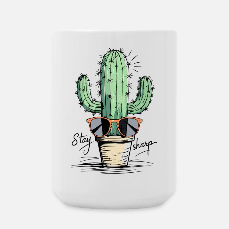 Cactus Sunglasses Design - Large Mug 440 ml - white