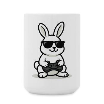 Cool Gaming Bunny - Large Mug 440 ml - white - Front