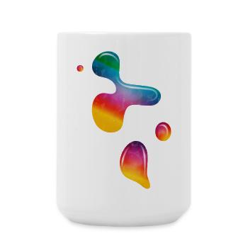 Fließende Farbblasen – Lavalampe Magie - Große Tasse 440 ml - Weiß - Vorne