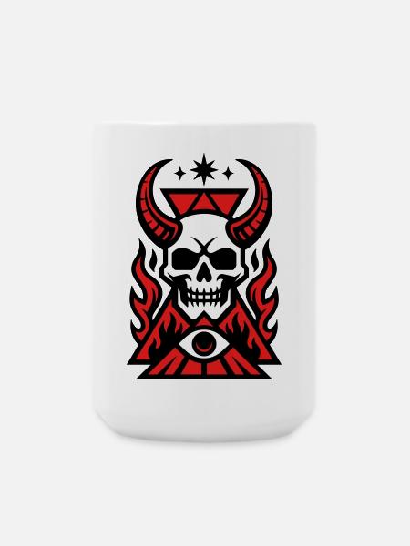 Okkult Skull Graphic Art - Große Tasse 440 ml - Weiß