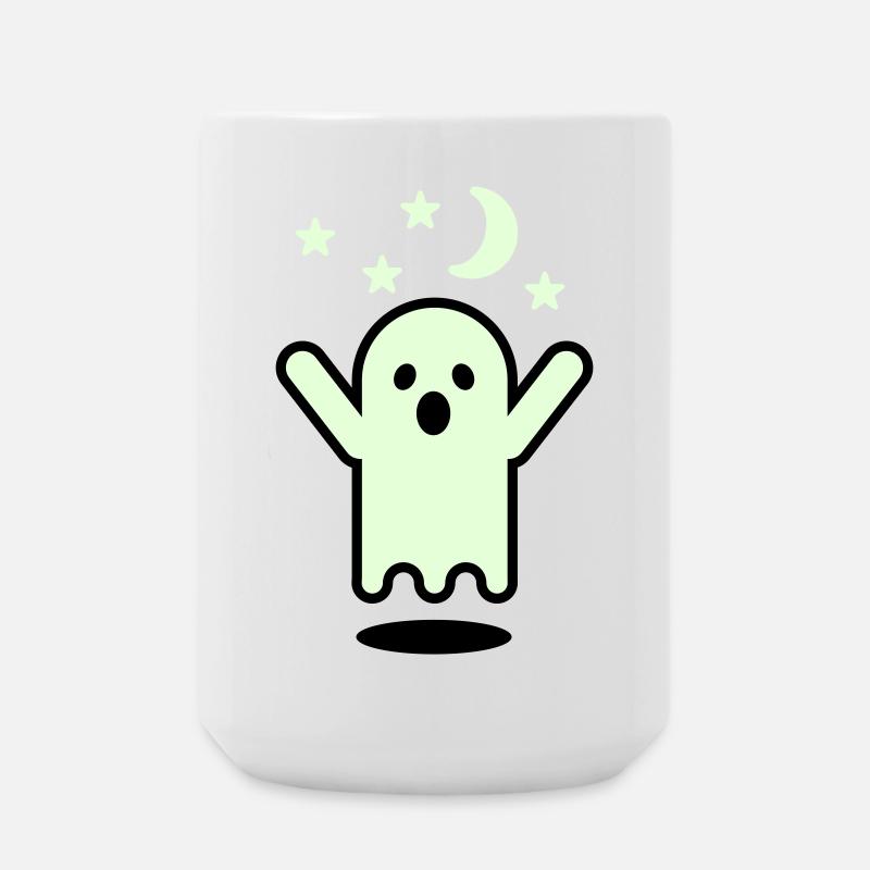Glow in the dark ghost - Large Mug 440 ml - white