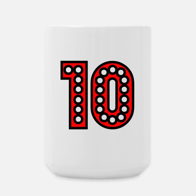 10. 10 ANS. 10e ANNIVERSAIRE. ANNIVERSAIRE 10 ANS. - Grande tasse 440 ml - blanc