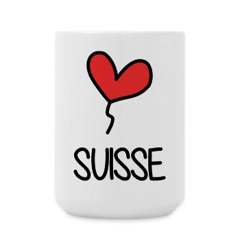 SUISSE. PAYS. GENEVE. HUMOUR. DRAPEAU - Grande tasse 440 ml - blanc - Devant