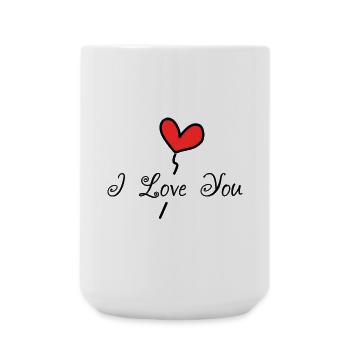 HERZ. WEIHNACHTEN. PAAR. VALENTINSTAG. GERADE VERHEIRATET. - Große Tasse 440 ml - Weiß - Vorne