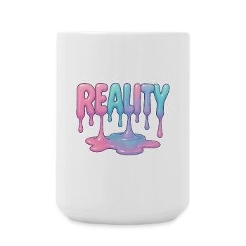 Reality - Dripping Pastel Font - Large Mug 440 ml - white - Front
