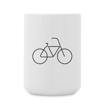 Minimalist Bicycle Illustration - Large Mug 440 ml - white - Front