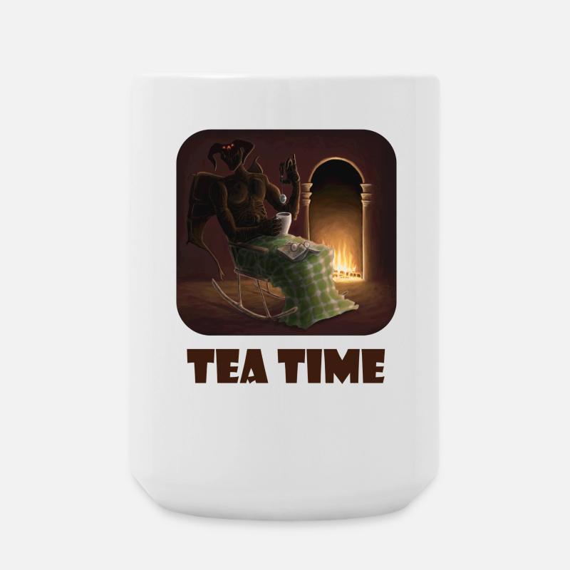 A well-deserved tea break for this well-known demon - Large Mug 440 ml - white