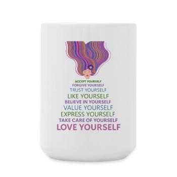 Aime toi toi-même - Grande tasse 440 ml - blanc - Devant
