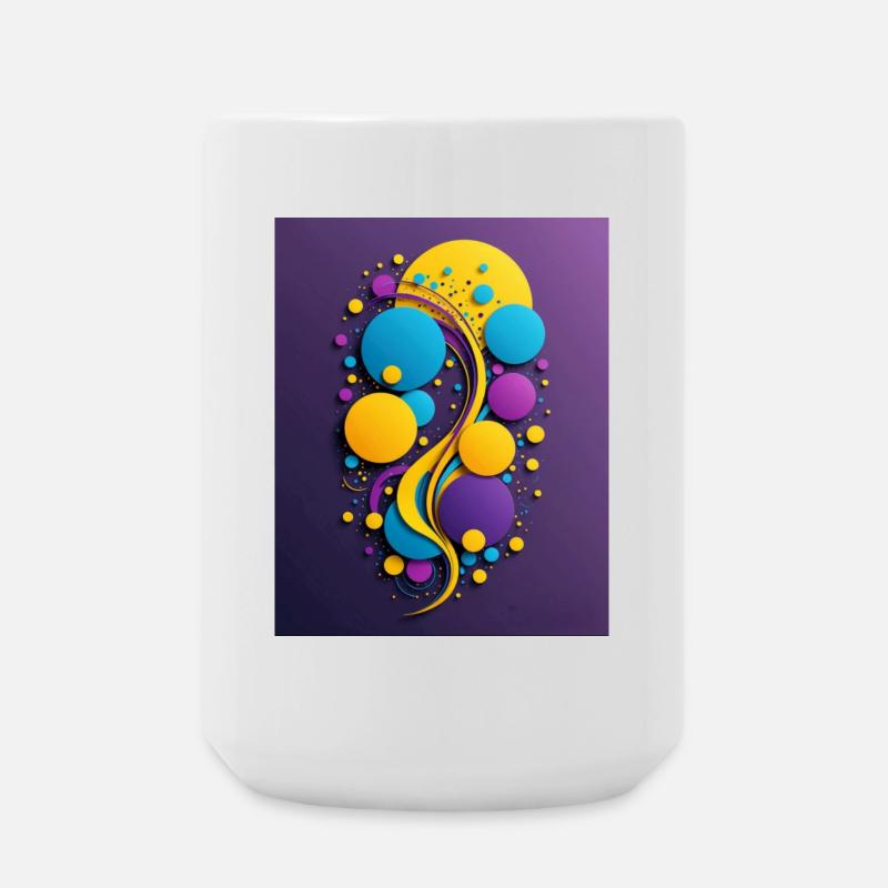 Paint balls and swirls - Large Mug 440 ml - white