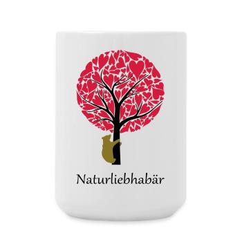 Naturliebhaber Bär Natur Liebe Naturschutz - Große Tasse 440 ml - Weiß - Vorne