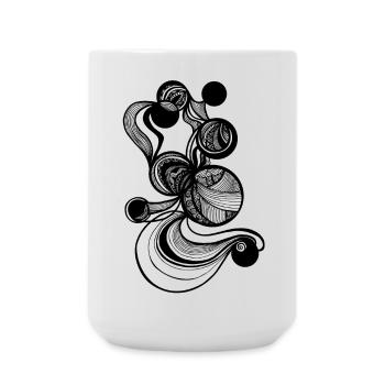 Kreise Design - Große Tasse 440 ml - Weiß - Vorne