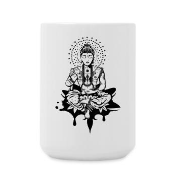 Buddha in the lotus position - Large Mug 440 ml - white - Front