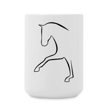2541614 128432776 cheval de dressage - Grande tasse 440 ml - blanc - Devant